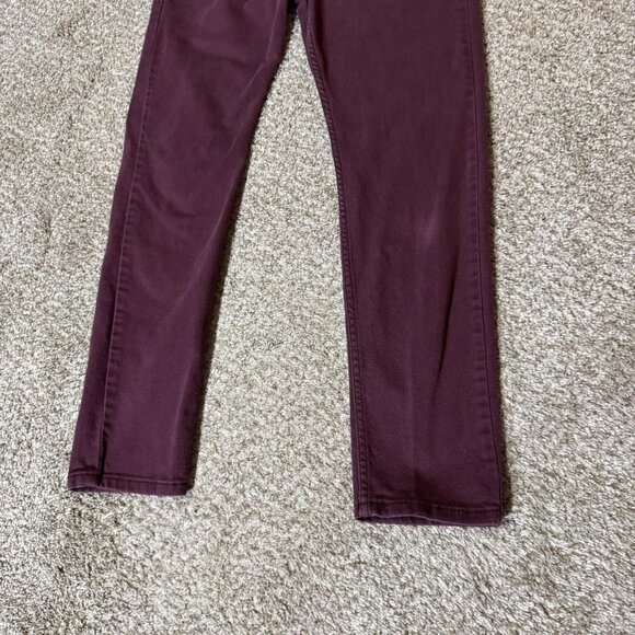 Levi's 512 Jeans Mens 30x32 Maroon Purple Slim Taper Stretch Denim Five Pocket - Picture 2 of 11